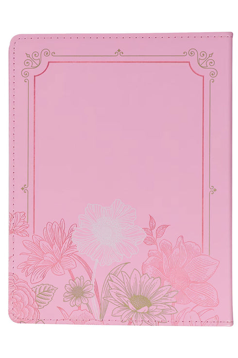 New Beginnings Pink Floral Faux Leather Devotional