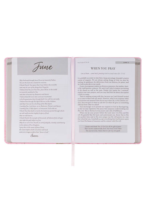 New Beginnings Pink Floral Faux Leather Devotional