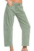 The Riley Olive Barrel Leg Denim Pants