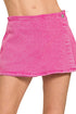 Jolene Hot Pink Washed Denim Skort