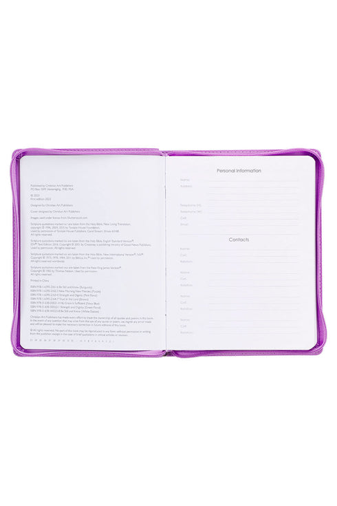 2024 New Day New Mercies Purple Zippered 18 Month Daily Planner