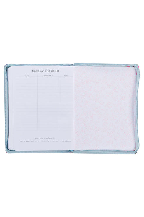 2024 Strength and Dignity Floral Zippered 18 Month Daily Planner