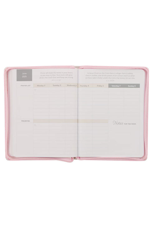 2025 Hope & A Future Pink Zippered 18 Month Daily Planner