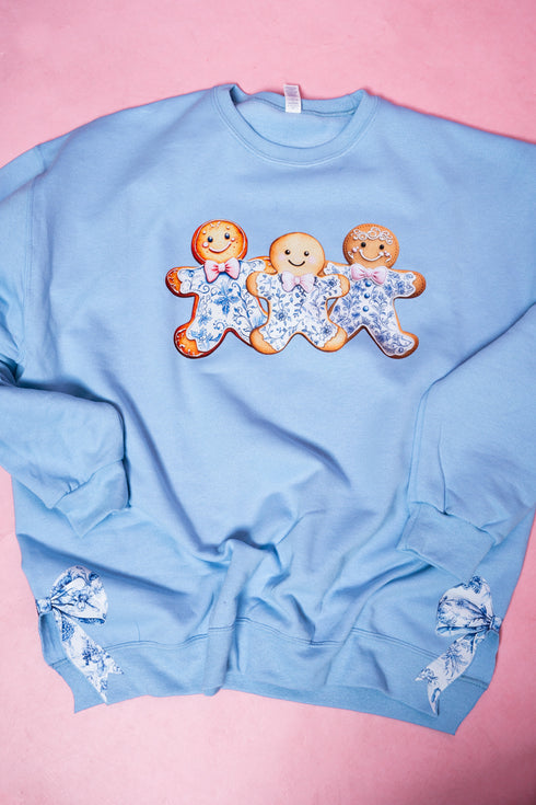 Side Bows Gingerbread Chinoiserie Christmas Unisex NuBlend Crew Sweatshirt