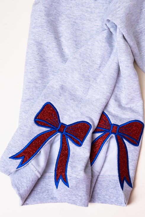 Ash You Design It Embroidered Side Bows Unisex NuBlend Crew Sweatshirt *Customize Your Text and Bows
