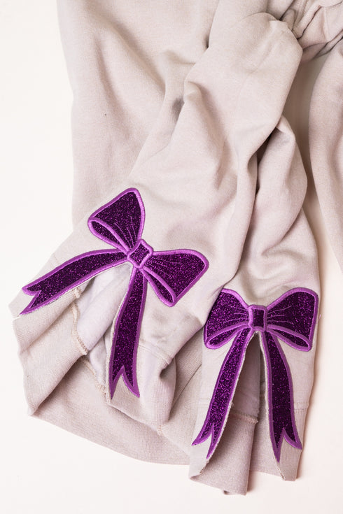 Sandstone You Design It Embroidered Side Bows Unisex NuBlend Crew Sweatshirt *Customize Your Text and Bows
