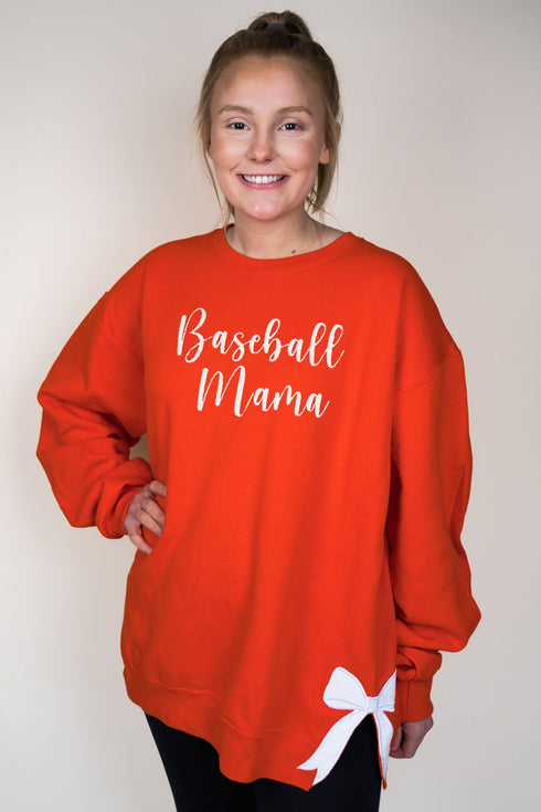 Burnt Orange You Design It Embroidered Side Bows Unisex NuBlend Crew Sweatshirt *Customize Your Text and Bows