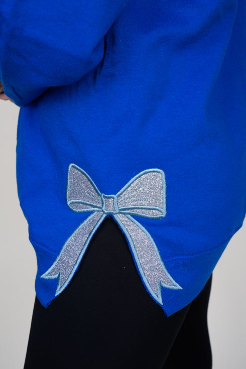 Royal You Design It Embroidered Side Bows Unisex NuBlend Crew Sweatshirt *Customize Your Text and Bows