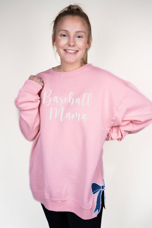 Classic Pink You Design It Embroidered Side Bows Unisex NuBlend Crew Sweatshirt *Customize Your Text and Bows