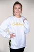 White You Design It Embroidered Side Bows Heavy-weight Crew Sweatshirt *Customize Your Text and Bows