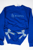 Royal You Design It Embroidered Side Bows Unisex NuBlend Crew Sweatshirt *Customize Your Text and Bows