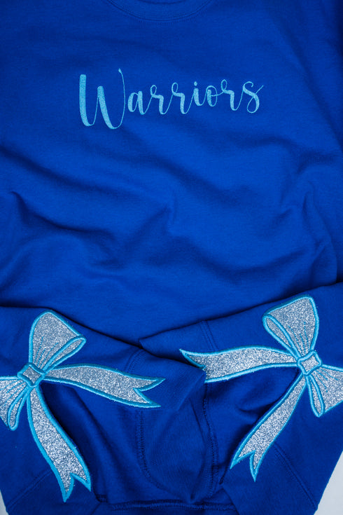 Royal You Design It Embroidered Side Bows Unisex NuBlend Crew Sweatshirt *Customize Your Text and Bows