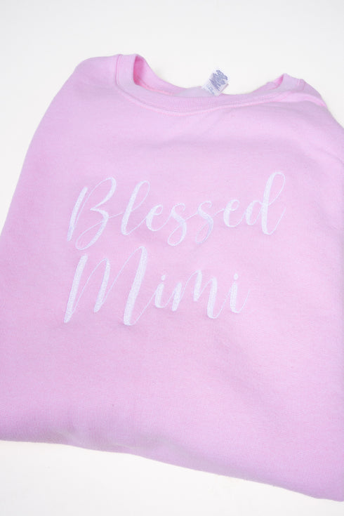 Classic Pink You Design It Embroidered Side Bows Unisex NuBlend Crew Sweatshirt *Customize Your Text and Bows