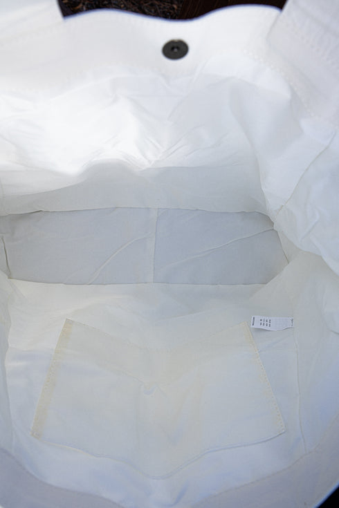 White Shoreview Side Cinched Tote Bag