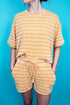 Heat Wave Mustard Striped Tee & Shorts Set