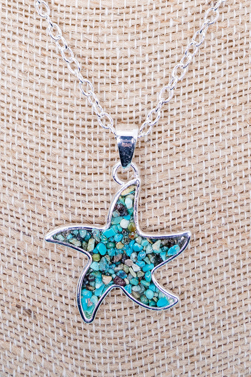 Driftstone Starfish Silvertone Necklace