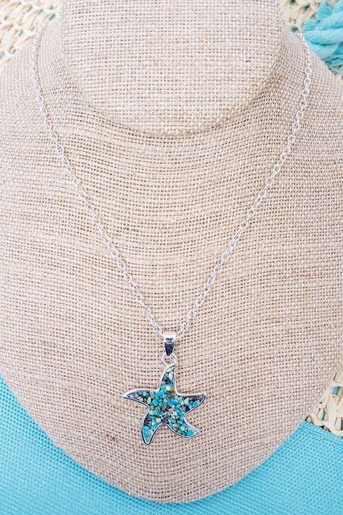 Driftstone Starfish Silvertone Necklace
