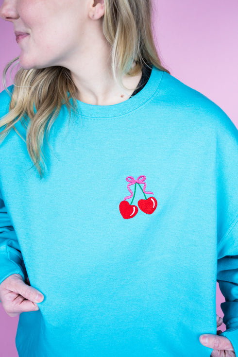 Embroidered Cherry Unisex NuBlend Crew Sweatshirt