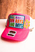 Boat Waves Sun Rays Lake Days Neon Pink Trucker Hat