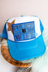 Police Wife Otto Neon Blue and White Trucker Hat