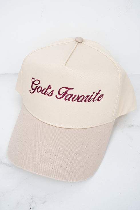 God's Favorite Embroidered Five Panel Twill Cap *Choose Thread Color