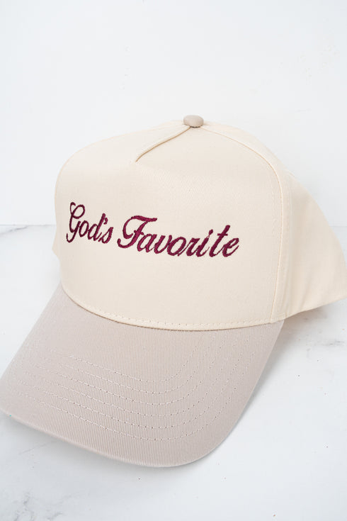 God's Favorite Embroidered Five Panel Twill Cap *Choose Thread Color