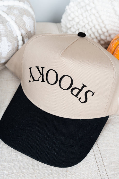 Upside Down Spooky Embroidered Five Panel Twill Cap