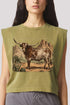 Desert Monarch Longhorn Women's Garment-Dyed Heavyweight Muscle Tee