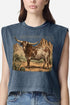 Desert Monarch Longhorn Women's Garment-Dyed Heavyweight Muscle Tee