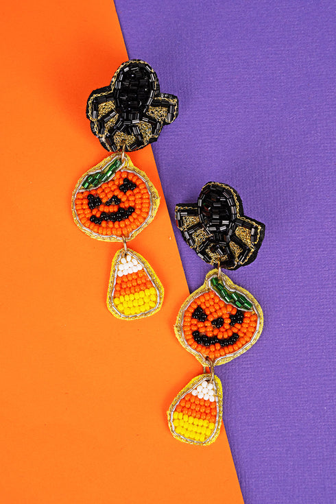 Night Of Fright Seed Bead Earrings