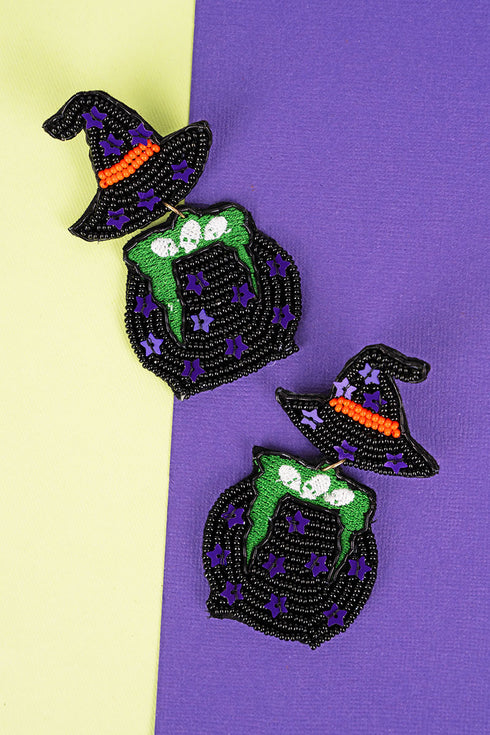 Cauldron Bubble Seed Bead Earrings