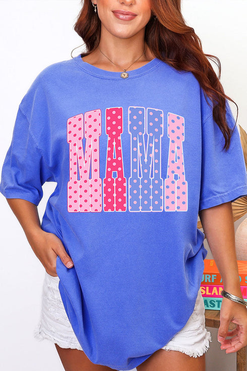 Polka Dot Pop Mama Comfort Colors Adult Ring-Spun Cotton Tee