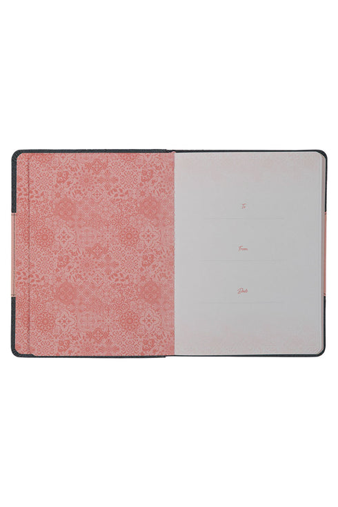 Life Lessons For Moms Gray and Pink Faux Leather Book
