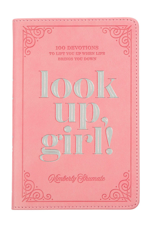 Look Up, Girl! Pink Faux Leather Devotional