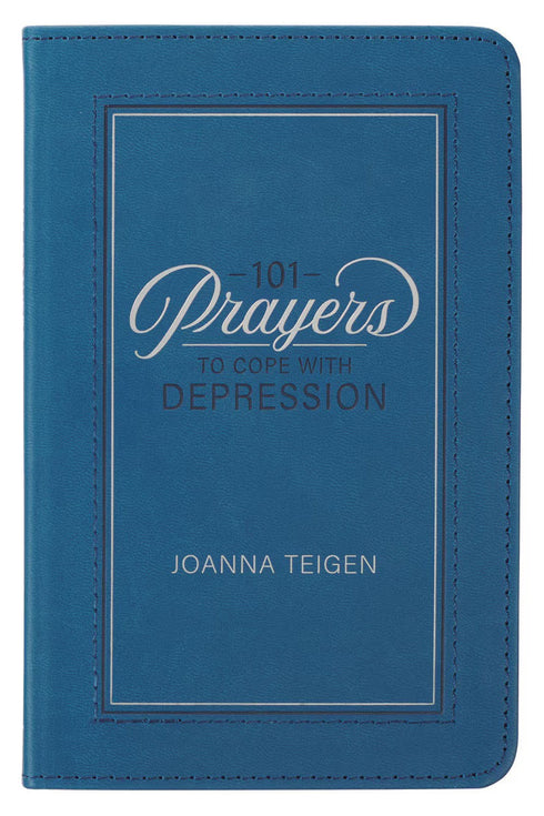 101 Prayers to Cope with Depression Blue Faux Leather Book