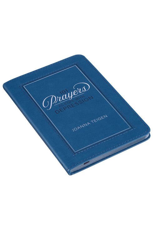 101 Prayers to Cope with Depression Blue Faux Leather Book