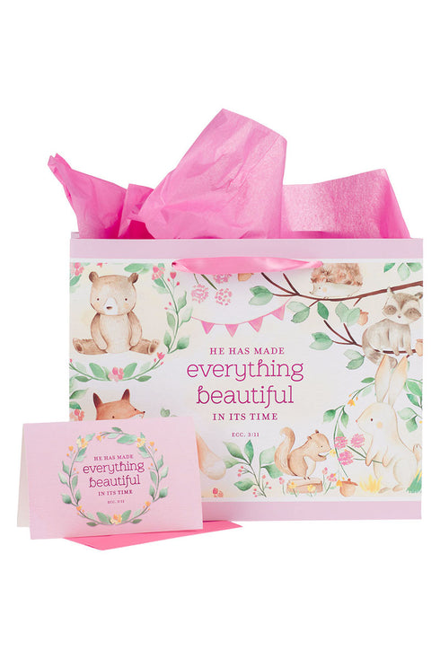 Everything Beautiful Forest Animals Large Landscape 3-in-1 Gift Bag Set