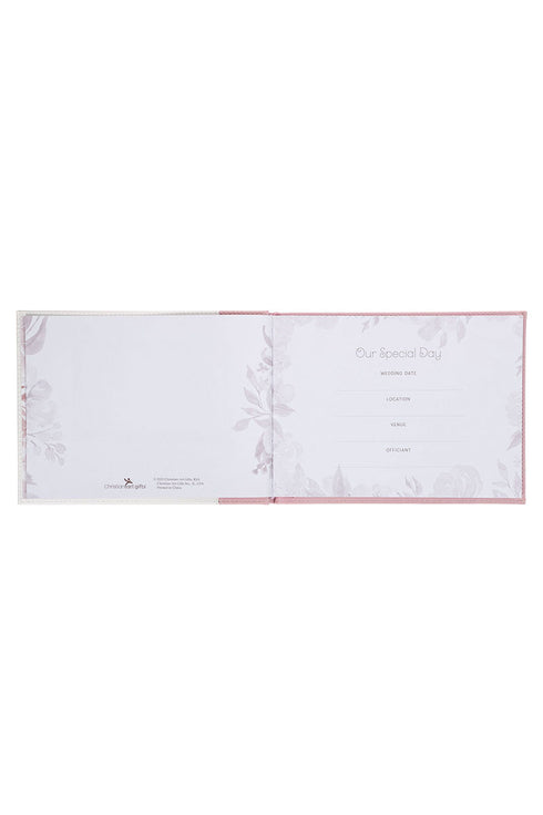 Pink Floral Mr. & Mrs. Wedding Guest Book