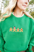 Embroidered Gingerbread Christmas Heavy Blend Crew Sweatshirt