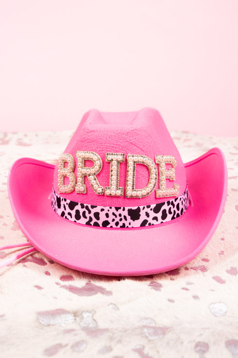 Pearl Broadway Bride Pink Cowgirl Hat