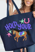 Hold Your Horses Canvas Jumbo Tote