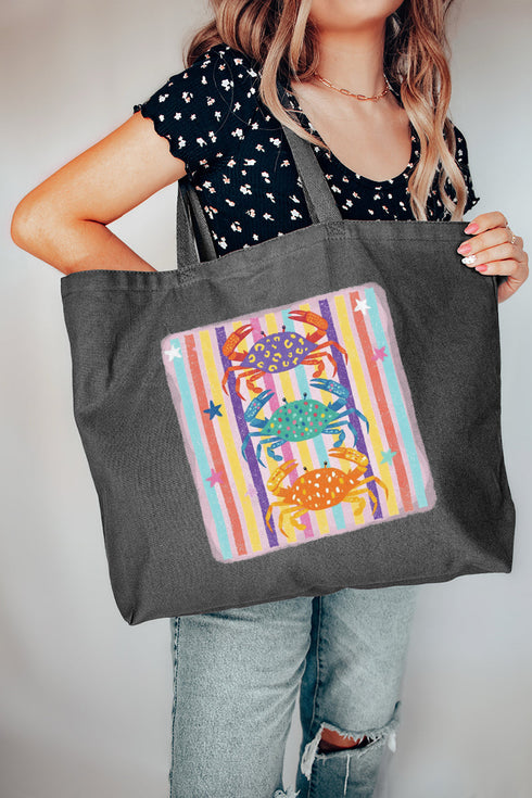 Hot Crab Summer Canvas Jumbo Tote