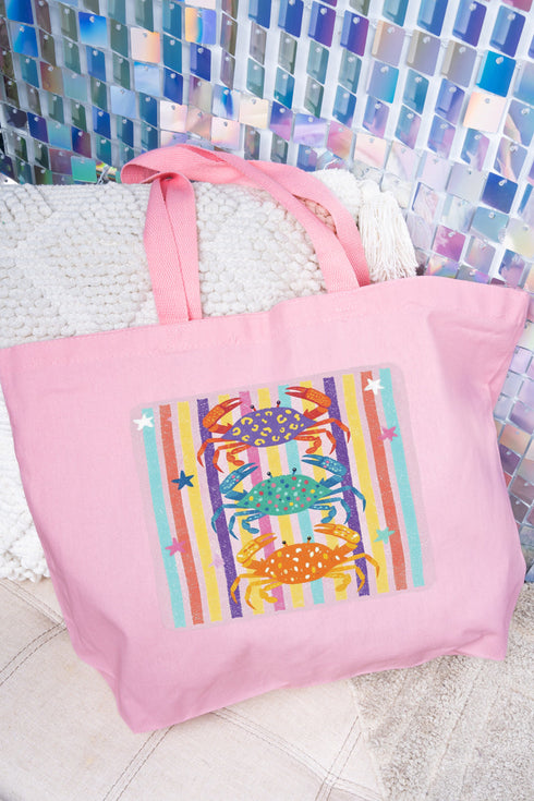 Hot Crab Summer Canvas Jumbo Tote