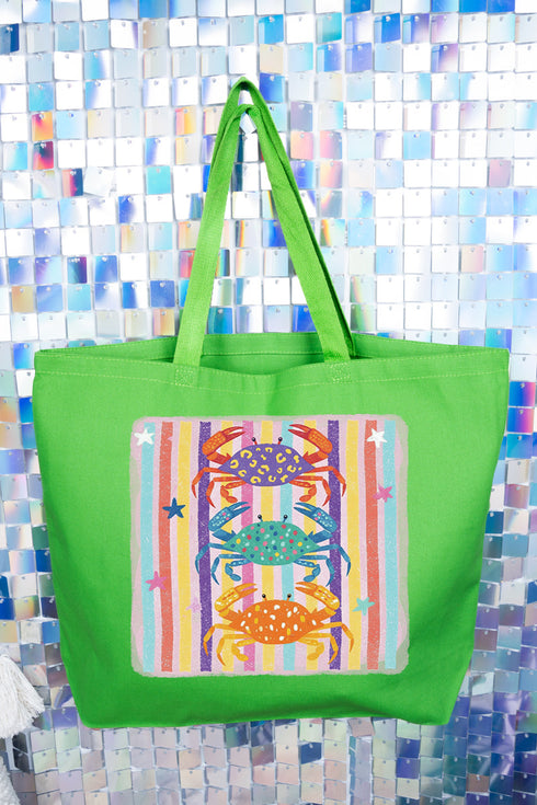 Hot Crab Summer Canvas Jumbo Tote