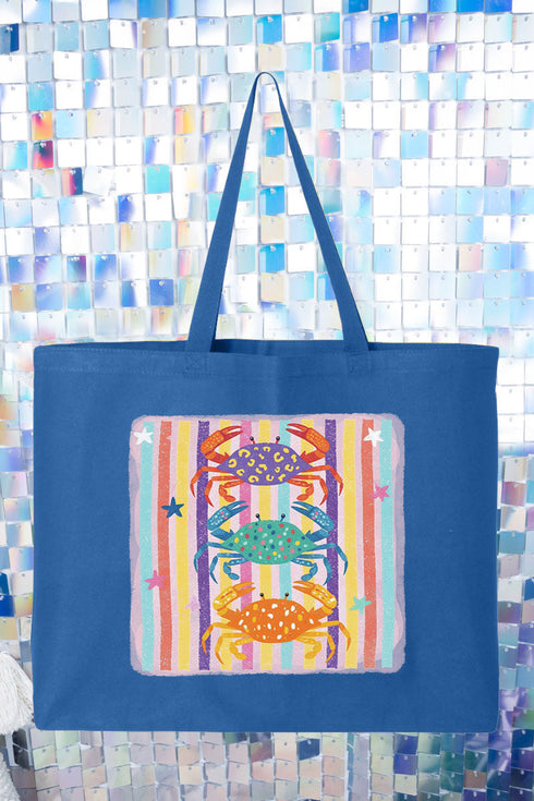 Hot Crab Summer Canvas Jumbo Tote