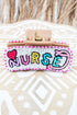 Colorful Nurse White Seed Bead Hair Claw