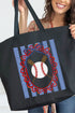 Baseball Stripes Canvas Jumbo Tote