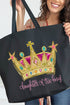 Bejeweled Daughter Of The King Canvas Jumbo Tote