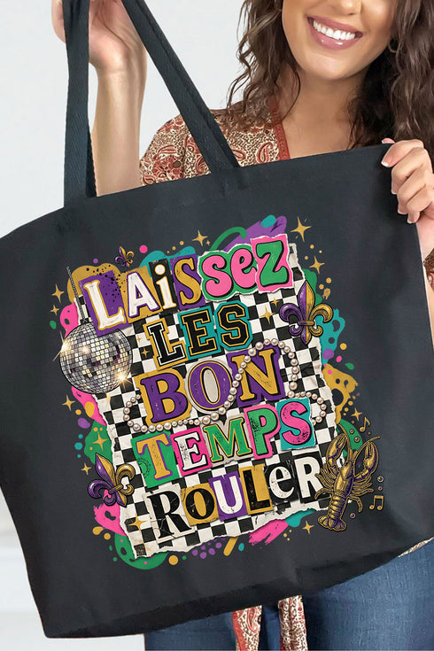 Bold Laissez Les Bon Temps Rouler Canvas Jumbo Tote