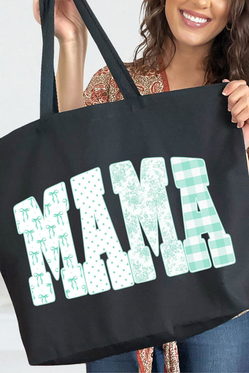 Bow And Green Mama Canvas Jumbo Tote